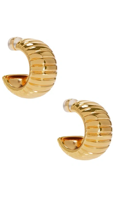 Luv Aj Remy Ridged Hoops In Gold