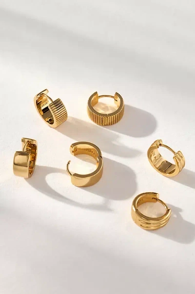 Luv Aj Ridged Huggie Hoop Earrings, Set Of 3