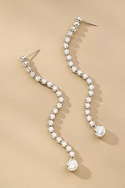 Luv Aj Rose Bud Drop Earrings In Silver