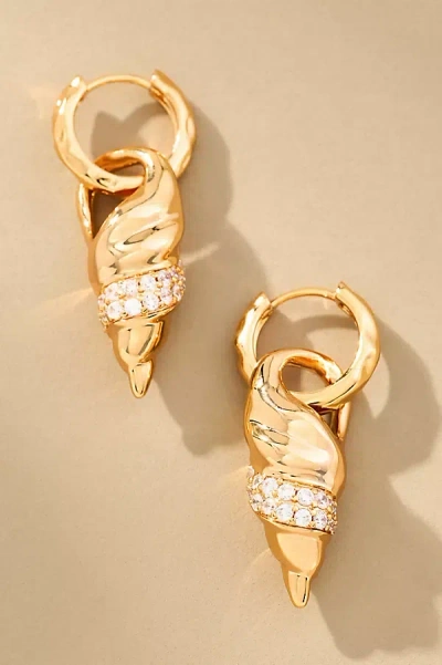 Luv Aj Seashell Huggie Hoop Earrings In Gold