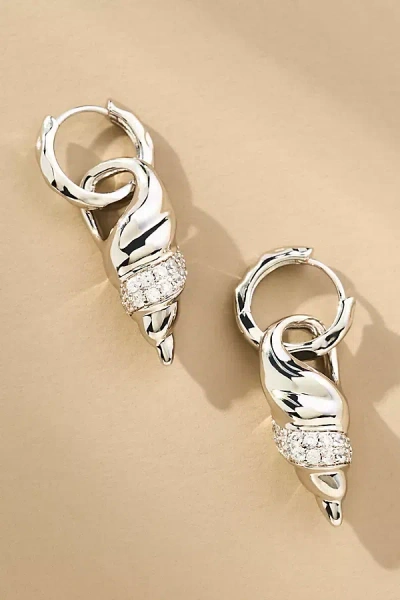 Luv Aj Seashell Huggie Hoop Earrings In Metallic