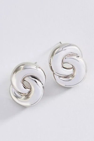 Luv Aj Solstice Knot Post Earrings In White