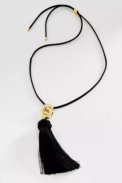 Luv Aj Solstice Knot Tassel Necklace In Black
