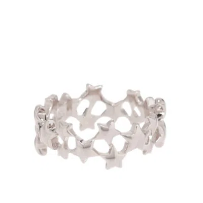 Luv Aj Stardust Band Ring In Silver In Grey