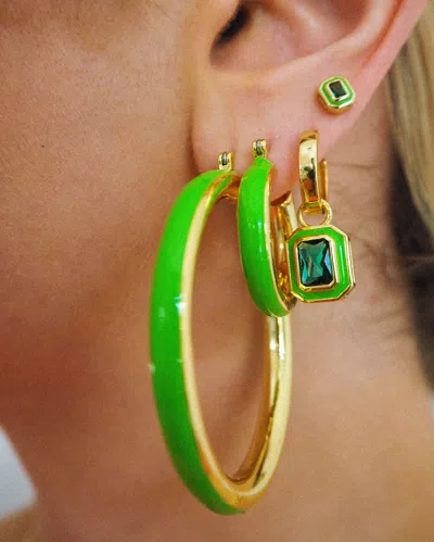 Luv Aj Stripe Baby Amalfi Hoops- Bright Green- Gold