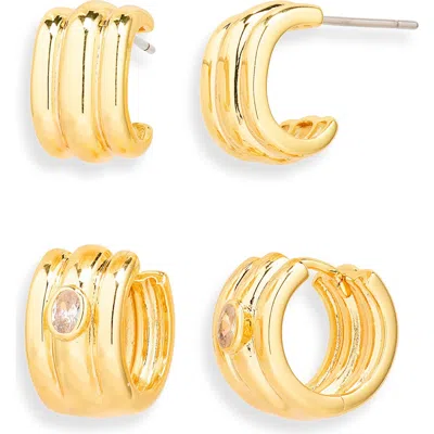 Luv Aj The Antoinette Set Of 2 Hoop Earrings In Gold