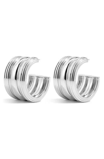 Luv Aj The Canyon Hoop Earrings In Silver