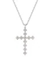Luv Aj The Daisy Stud Cross Necklace In Silver