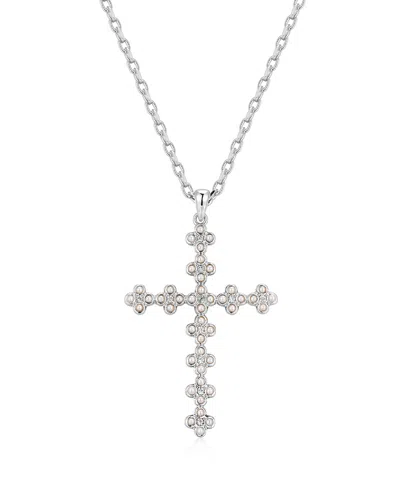 Luv Aj The Daisy Stud Cross Necklace In Silver