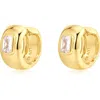 Luv Aj The Emerald Cut Cubic Zirconia Huggie Earrings