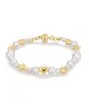 Luv Aj The Etoile Pearl Stud Bracelet In Gold
