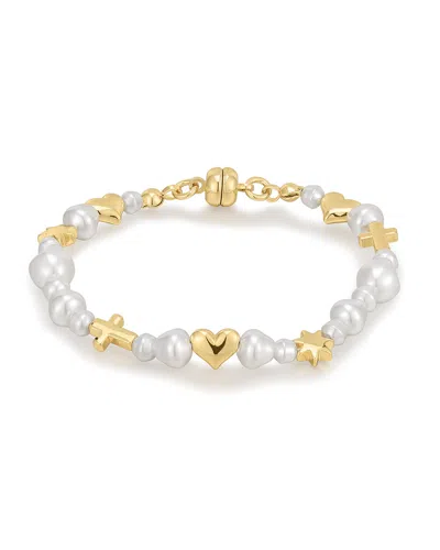 Luv Aj The Etoile Pearl Stud Bracelet In Gold