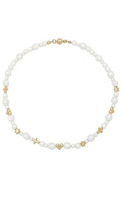 Luv Aj The Etoile Pearl Stud Necklace In 金色