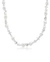 Luv Aj The Etoile Pearl Stud Necklace In Silver
