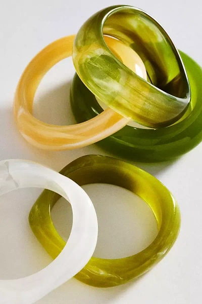 Luv Aj The Formentera Bangles, Set Of 5 In Green