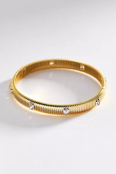 Luv Aj The Georgia Ridged Bangle Bracelet In Gold