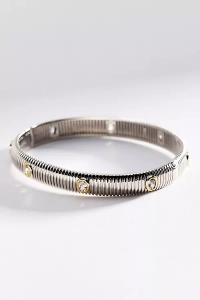 Luv Aj The Georgia Ridged Bangle Bracelet In Silver