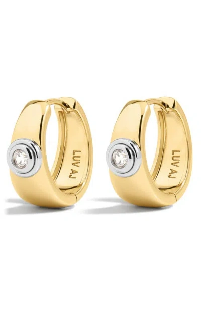 Luv Aj The Luna Bezel Hoop Earrings In Gold