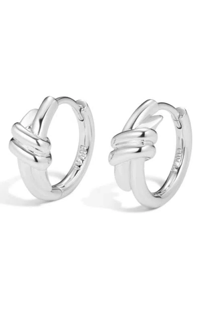 Luv Aj The Margaux Knot Hoop Earrings In White