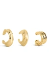 Luv Aj The Mercury Set Of 3 Disc Ear Cuffs In Gold