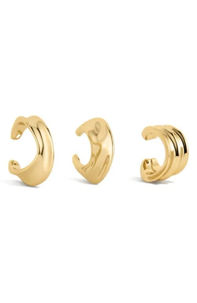 Luv Aj The Mercury Set Of 3 Disc Ear Cuffs In Gold