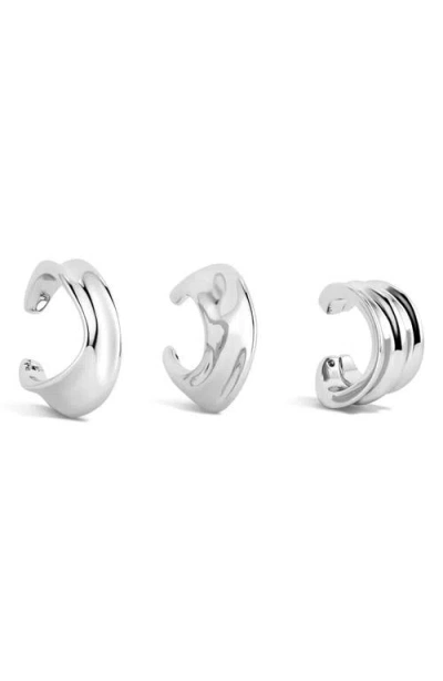Luv Aj The Mercury Set Of 3 Disc Ear Cuffs In Metallic
