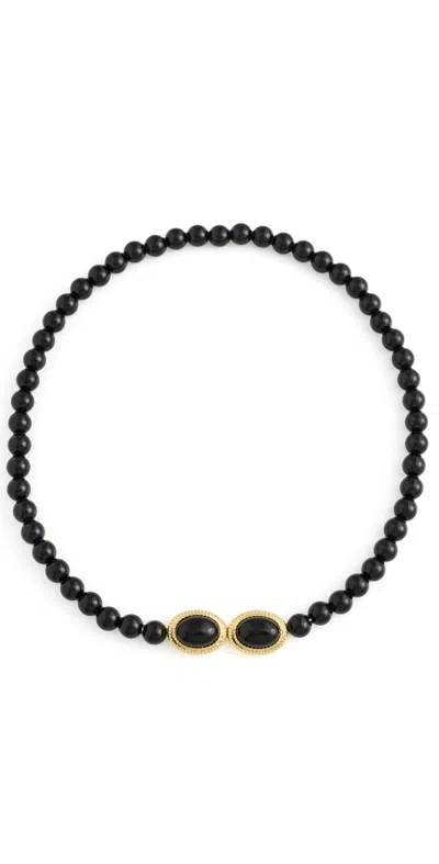 Luv Aj The Midnight Mesa Beaded Necklace Gold