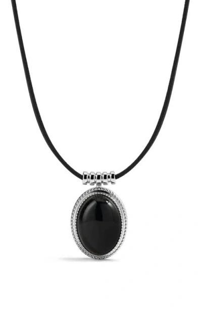 Luv Aj The Midnight Mesa Black Agate Pendant Necklace