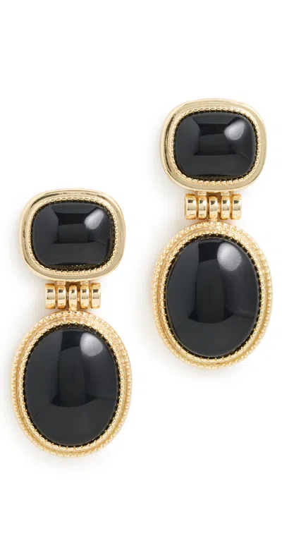 Luv Aj The Midnight Mesa Drop Stud Earrings Gold