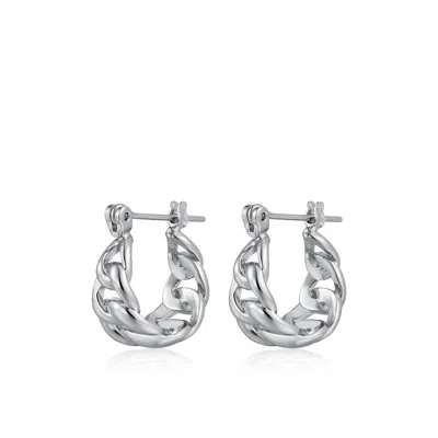 Luv Aj The Mini Louis Chain Hoops Earrings In Grey