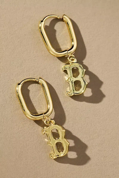 Luv Aj The Mlb Logo Charm Hoop Earrings In Gold