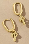 Luv Aj The Mlb Logo Charm Hoop Earrings In Gold