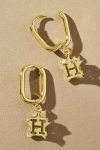 Luv Aj The Mlb Logo Charm Hoop Earrings In Yellow