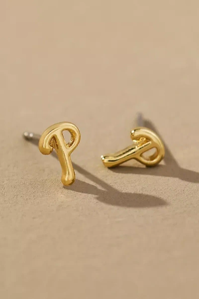 Luv Aj The Mlb Logo Stud Earrings In Gold
