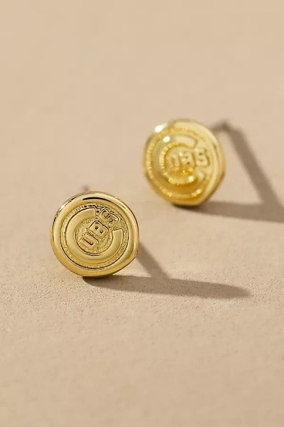 Luv Aj The Mlb Logo Stud Earrings In Yellow