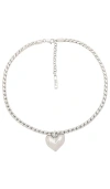 Luv Aj The Molten Heart Statement Necklace In 银色