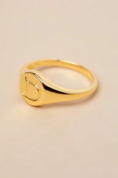 Luv Aj The Oval 14kt Gold ""d"" Signet Ring
