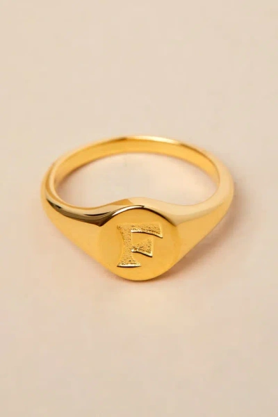 Luv Aj The Oval 14kt Gold ""f"" Signet Ring