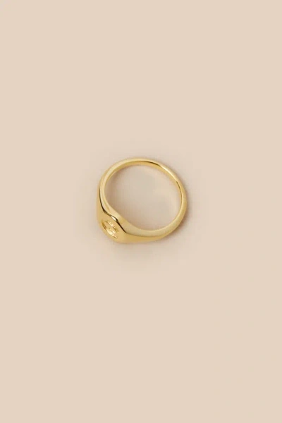 Luv Aj The Oval 14kt Gold ""g"" Signet Ring