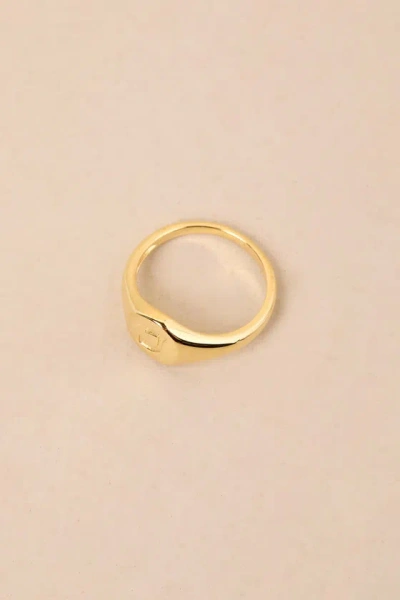 Luv Aj The Oval 14kt Gold ""j"" Signet Ring