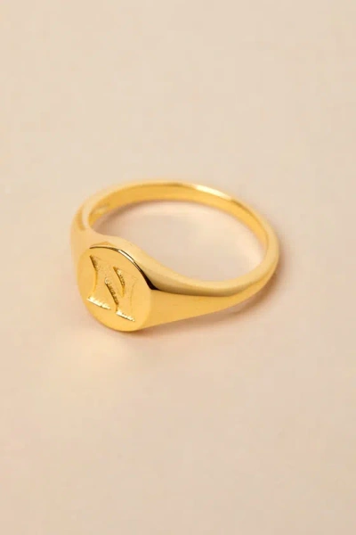 Luv Aj The Oval 14kt Gold ""n"" Signet Ring