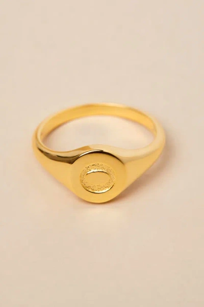 Luv Aj The Oval 14kt Gold ""o"" Signet Ring