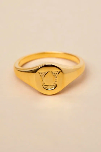 Luv Aj The Oval 14kt Gold ""u"" Signet Ring