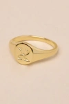 LUV AJ THE OVAL 14KT GOLD ""X"" SIGNET RING