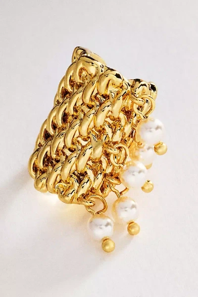 Luv Aj The Palma Pearl Ear Cuff In Gold
