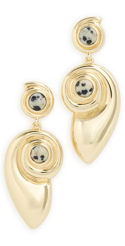 Luv Aj The Palma Shell Statement Earrings Gold