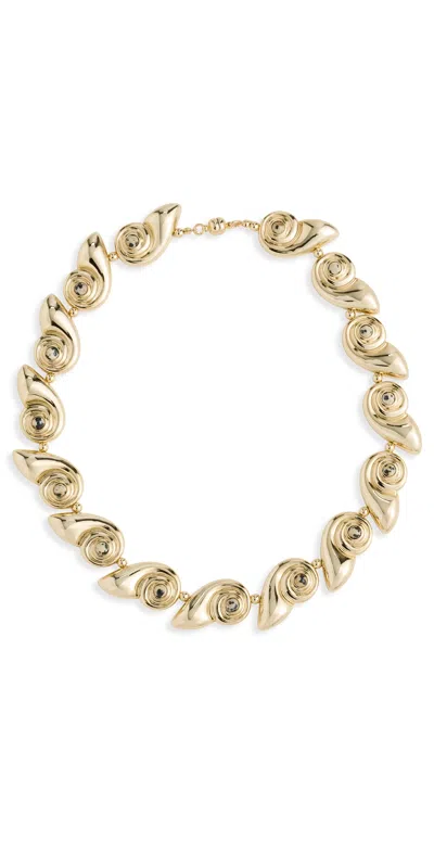 Luv Aj The Palma Shell Statement Necklace Gold