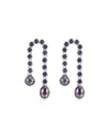Luv Aj The Pave Blue Pearl U Studs In Silver