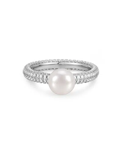 Luv Aj The Pearl Pave Amalfi Ring In Silver