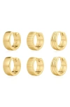 Luv Aj The Remy Ridged Set Of 3 Huggie Earrings